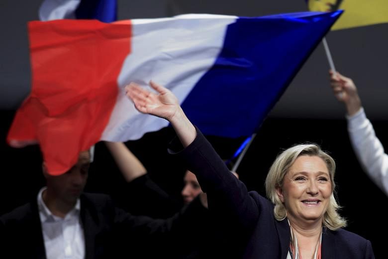 National Front leader Marine Le Pen, the French far-right party's candidate in the Nord-Pas-de-Calais-Picardie region, campaigning ahead of this weekend's regional election.