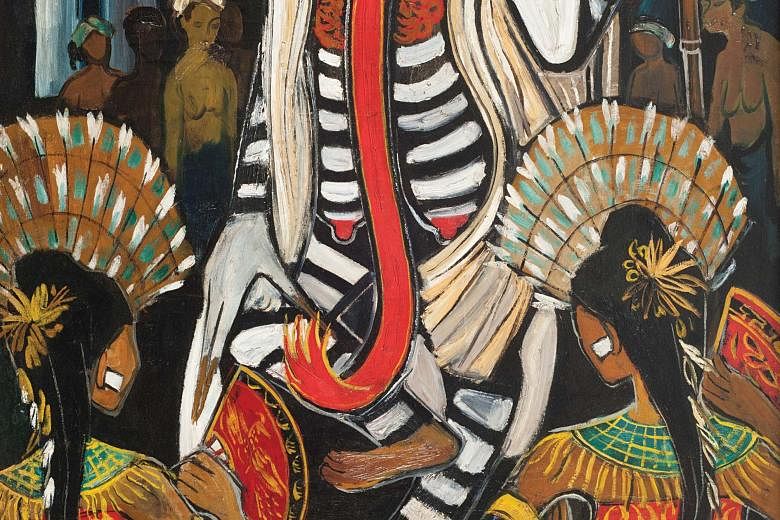 Pioneer Singapore artist Cheong Soo Pieng's oil painting, Balinese Dance (1953), sold for HK$7.72 million (S$1.4 million).