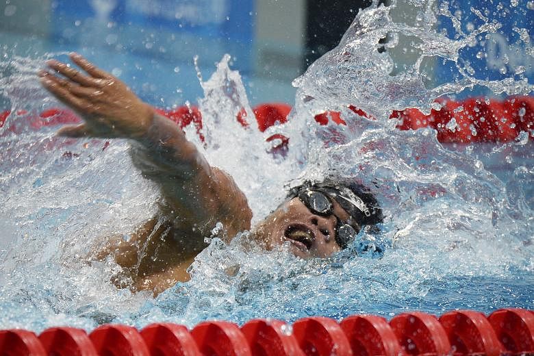 Ernie Gawilan taking part in Friday's 100m freestyle S8 final. Yesterday, he became the first male swimmer from the Philippines to qualify for the Paralympics.