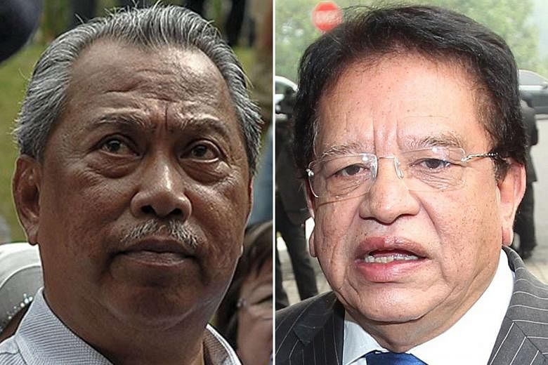 Tengku Adnan Tengku Mansor (left) warned Mr Muhyiddin "not to cross the line". Tan Sri Muhyiddin Yassin made the call "so that investigations can be freely conducted".