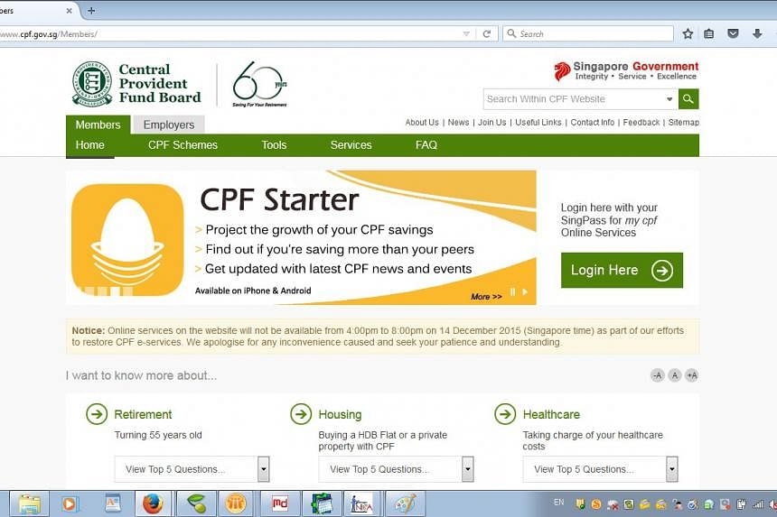 The CPF Board said that, together with its vendor Microsoft, it had identified the cause to be an "integration component" used by the website which malfunctioned because of high traffic and caused the wrong information to be displayed.