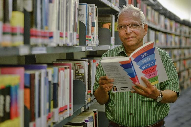 Indian tourist Vijay Gupta at the Central Public Library.
