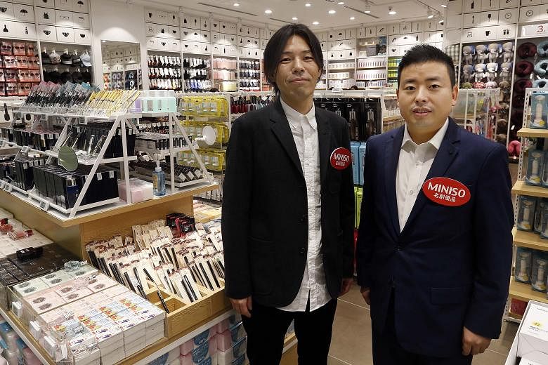 Miniso is founded by Mr Miyake Jyunya (left), who is the chief designer, and his Chinese partner Ye Guo Fu, who is president of the company.