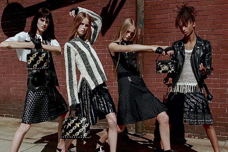 Jaden Smith (right) appears in women's clothing in the latest advertisement campaign for Louis Vuitton.