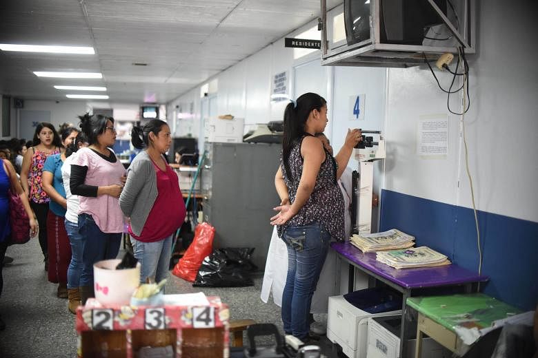 A group of pregnant women waiting to be attended to at the Guatemalan Social Security Institute in Guatemala City on Tuesday.