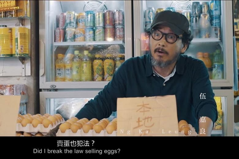 A scene from the short film Local Egg, directed by Ng. He says he was inspired by what he describes as "self-censorship" among people he had spoken to, including academics who feel the need to toe a certain political line.