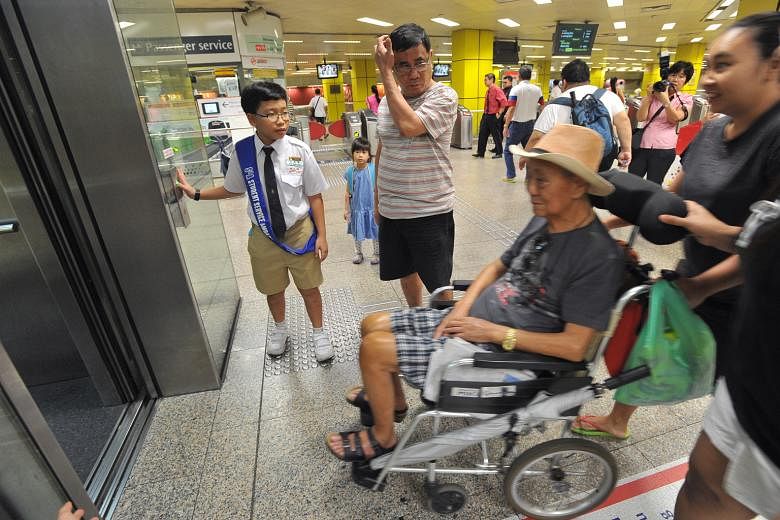 He is just 11 years old, but Primary 5 pupil Goh Bing Yao from Pei Chun Public School is being trained to become a service ambassador at Toa Payoh MRT station. Under SMRT's Adopt-a-Station programme, pupils get a chance to serve the community near th