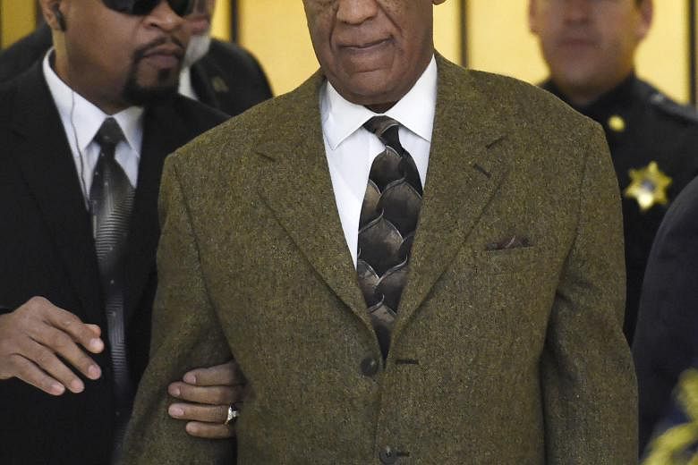 Bill Cosby sat stonily and did not speak at the Montgomery County Courthouse on Tuesday.