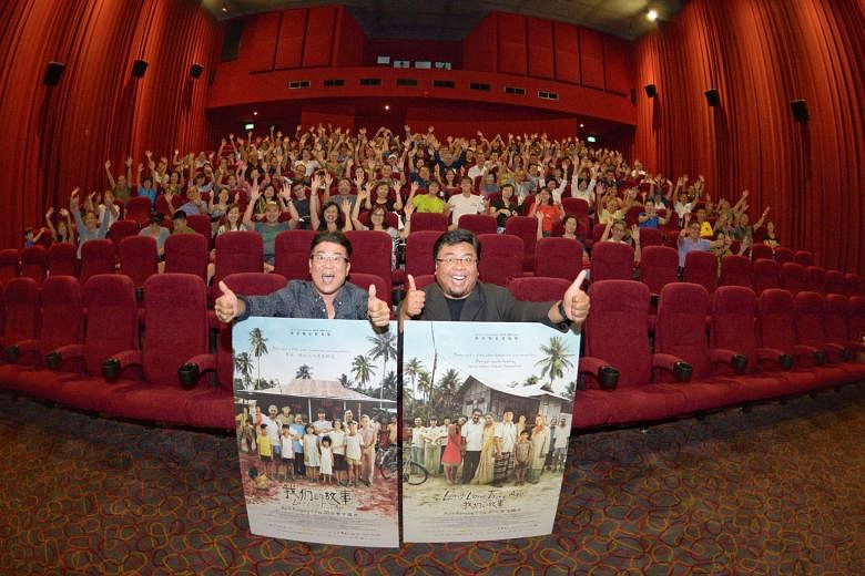 Local film director Jack Neo (left) took 200 Straits Times readers on a trip down memory lane last night at a special early screening of his new film, Long Long Time Ago. It follows the story of a Singapore family in the 1960s and 1970s. After the ev