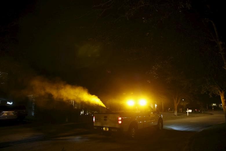Mosquito control spraying being conducted on Tuesday in Hillsborough county, Florida. With no specific federal guideline yet in place to control the spread of the Zika virus in the United States, some mosquito-heavy states like Florida are stepping u