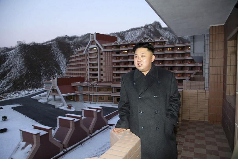 North Korean leader Kim Jong Un visiting the Masikryong ski resort in this undated photo released by the country's Korean Central News Agency in December 2013. The sale of equipment for the resort appears to violate the intent of United Nations sanct