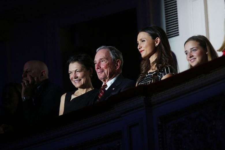 Billionaire Michael Bloomberg, flanked by partner Diana Taylor and his daughter Georgina, at a charity event at Carnegie Hall in New York last December. The state of play in the presidential election has prompted the media mogul to consider a third-p