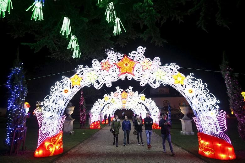 LONDON: Installations at the Magical Lantern Festival at Chiswick House Gardens, where more than 50 giant, hand-sculpted lanterns mark Chinese New Year in a spectacular art and light experience. NEW YORK: Women in traditional dress from southern Chin