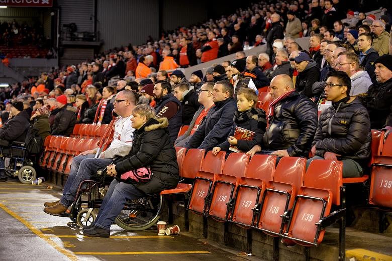 Some Liverpool fans leaving in the 77th minute of the match against Sunderland in protest against the £77 top pricing for tickets in the newly reconstructed Main Stand. To make things worse, the Reds, leading 2-0 at the time, conceded twice late on 