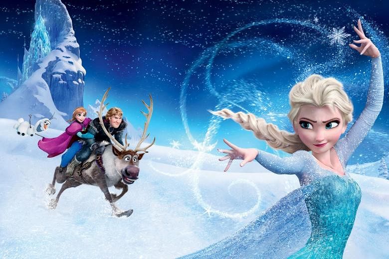 Frozen (left), the 2013 movie, was a cinematic juggernaut featuring the voices of Idina Menzel and Kristen Bell.