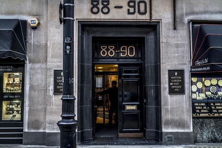 The entrance to the Hatton Garden Safe Deposit bank, where four ageing thieves stole US$20 million (S$28 million) in gold, jewellery and gems over the Easter weekend last year.