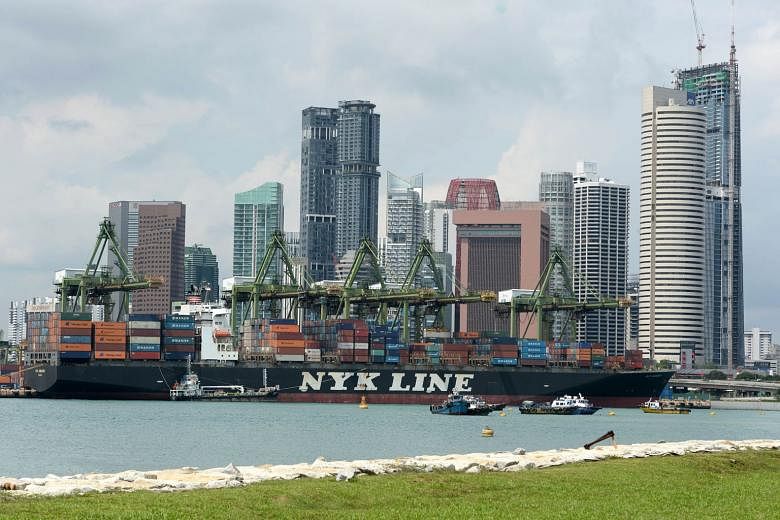 Singapore's container terminal port. Indicators released last month showed the economy ended last year on a lacklustre note, adding to fears that global headwinds will keep Singapore's trade-dependent economy on a wobbly footing this year.