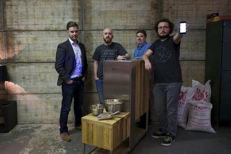 The creators of Brewbot (from left), Mr Chris McClelland, Mr Jonny Campbell, Mr Ali Sisk and Mr Kieran Graham.