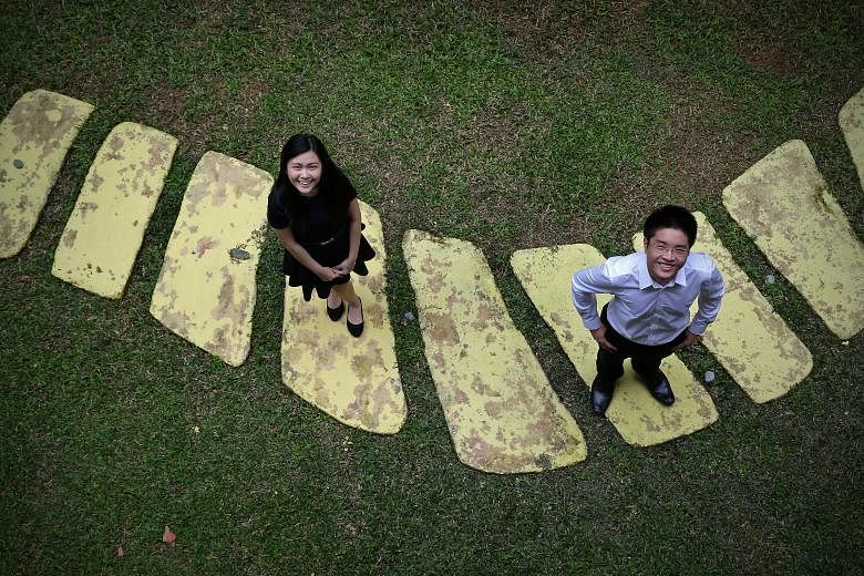 Nanyang Junior College alumni Chow Ting Yu (left), 19, and Ng Chia Wee, 18, were allowed to take unusual subject combinations despite the school having to make adjustments to the timetable.