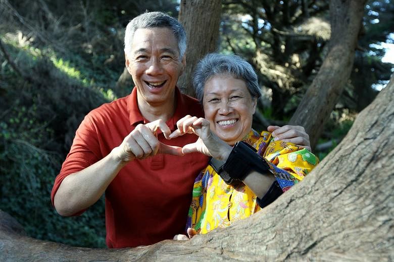 Prime Minister Lee Hsien Loong and his wife, Mrs Lee, made the sign of a heart as they marked Valentine's Day at Land's End Trail in San Francisco. Mr Lee wished Singaporeans a belated happy Valentine's Day, due to the time difference, on his Faceboo