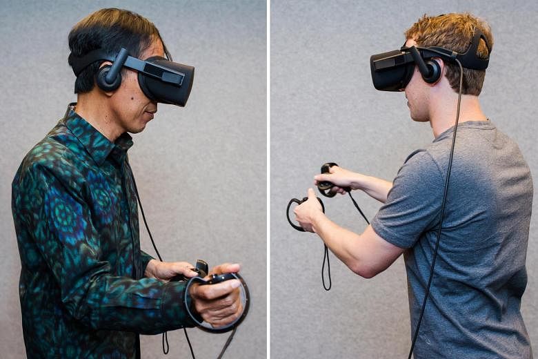 Indonesian President Joko Widodo was game for some fun while at visiting Facebook's Mark Zuckerberg at the tech giant's California HQ this week.