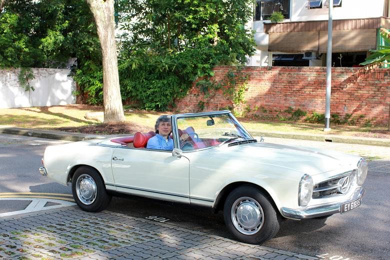 Mr Bryan Ghows drives his white 230SL in the evening when it is not raining and on weekends.