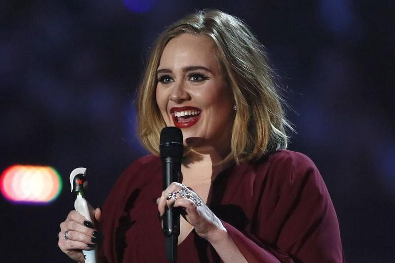 Adele accepting the award for best British female solo artist at the Brit Awards last month.
