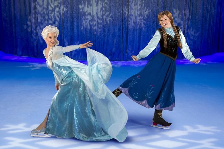 Sophia Adams as Elsa (far left, with Stina Martini as Anna), says she can now recite every single line from the movie Frozen.