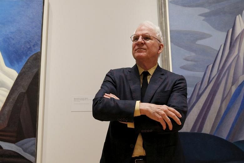Actor Steve Martin talks about the paintings of Lawren Harris during a media preview of the Canadian artist's works.