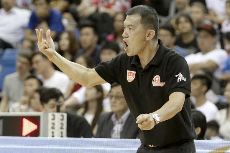 Slingers coach Neo Beng Siang barking instructions during the ABL Finals. A Game Five victory will surely rank right up there with the 2013 SEA Games bronze, which he called his "proudest moment as a coach".