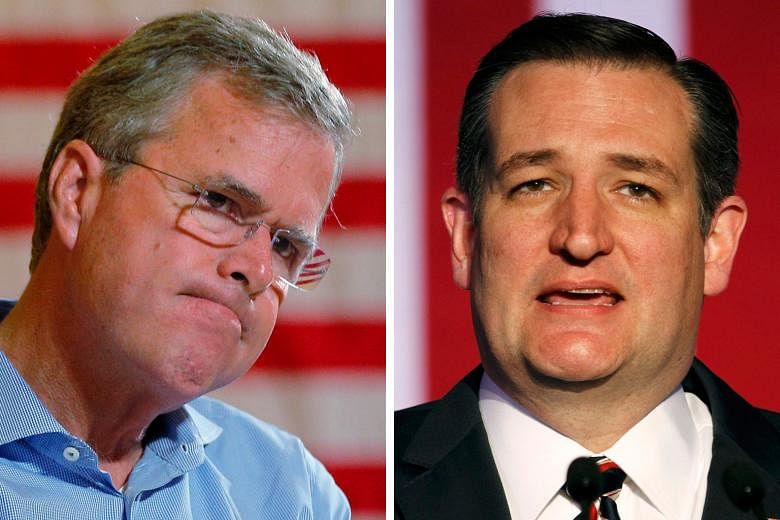 Mr Bush (top) says his fellow Republican Ted Cruz (above) is a consistent, principled conservative who has shown an ability to appeal to voters and win primary contests.