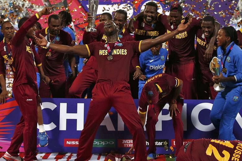 The joyous West Indies men's and women's teams after an amazing double win on Sunday. Frustration boiled over, with captain Darren Sammy blasting not only the cricket board but also England bowler Ben Stokes, Australian legend Shane Warne and English