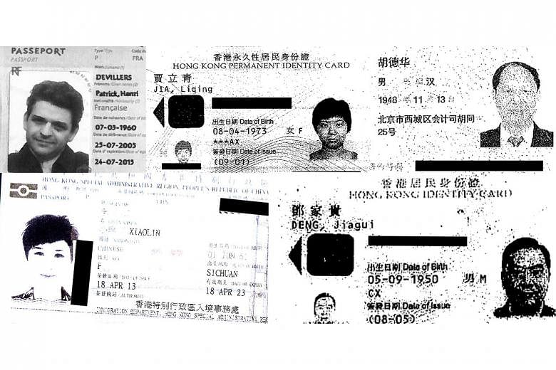 (Clockwise from top left): Architect Patrick Henri Devillers, linked to wife of disgraced politician Bo Xilai; Jia Liqing; Hu Dehua; Deng Jiagui; and Li Xiaolin.