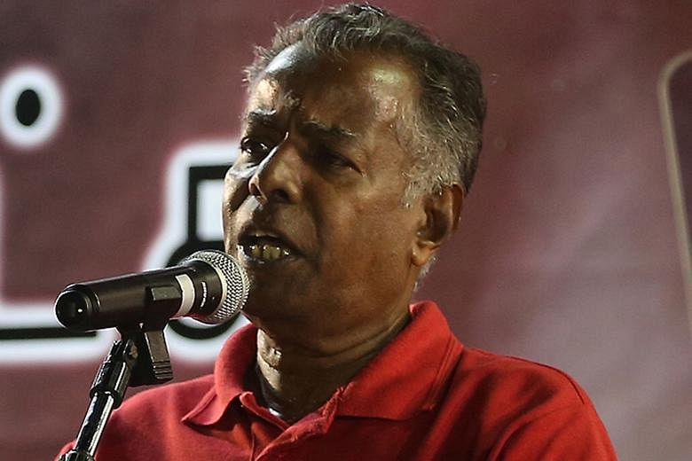 Speaking at the SDP rally yesterday, Dr Tambyah (left) said Dr Chee will be a fresh voice in Parliament if elected and won't be afraid to speak up, while Mr Sadasivam (above) said former MP David Ong had broken his promise to residents.