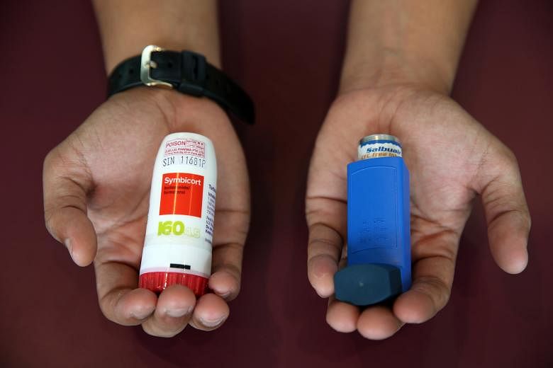 Mr Muhammad Rusydi was given two types of medication - one to be used on a regular basis to keep his airways open, and one for use in case of a sudden asthma attack (above, right). He said he previously did not comply with regular therapy as prescrib