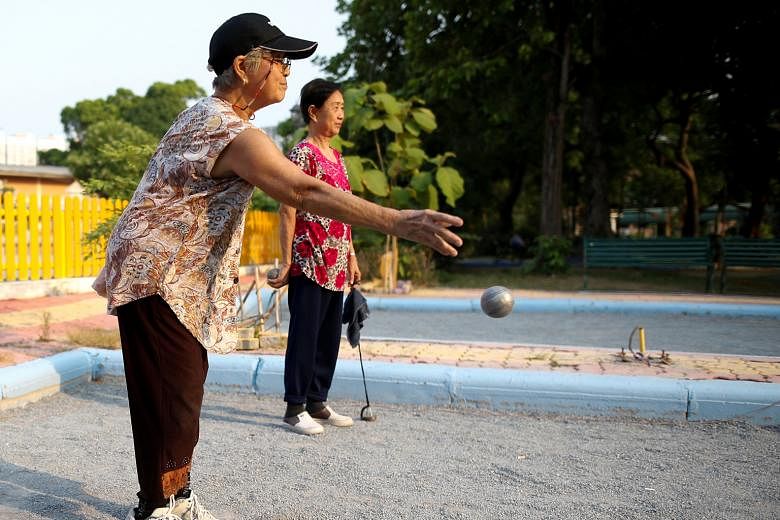 Elderly people playing petanque at a care home in Bangkok. There are quantifiable benefits often associated with taking up an activity or sport and getting better at it. Your brain, it's thought, will be recast and strengthened.