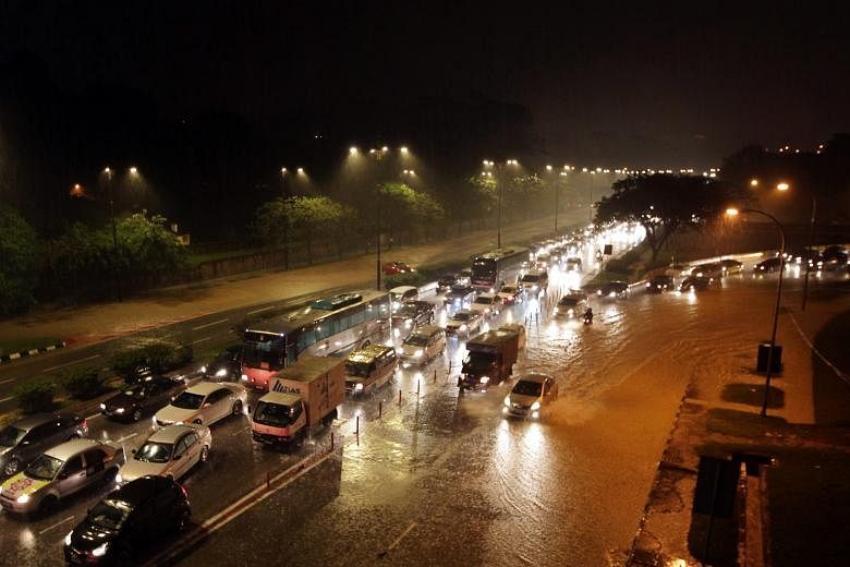 Motorists stuck in traffic after heavy rain caused flash floods in Kuala Lumpur last week. KL's mayor called for a rainwater management solution that would ensure the entire city would be able to handle similar conditions.