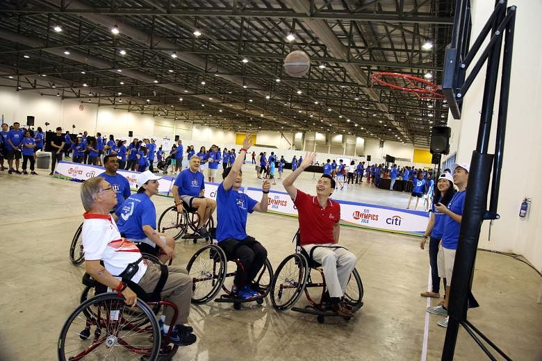 Citi Singapore raised about $85,000 for the Singapore National Paralympic Council as part of the bank's Citi Allympics 2016 event yesterday. More than 3,500 participants attended the event at the Singapore Expo Hall 7A and tried their hand at various
