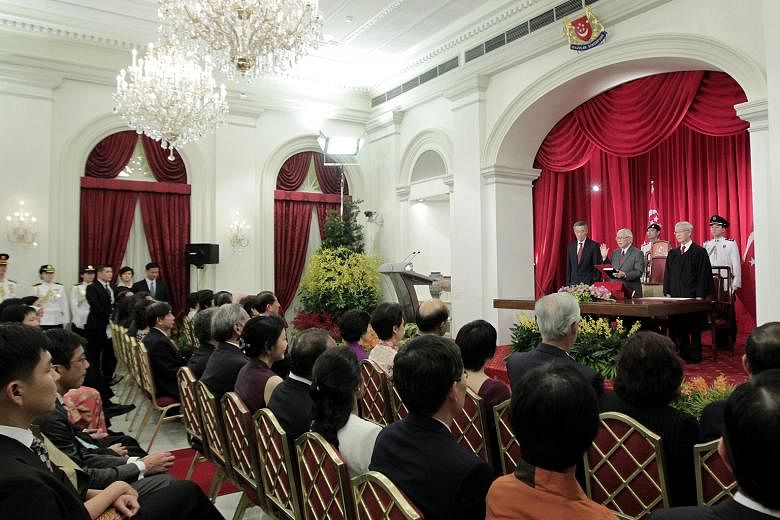 The swearing-in ceremony for Singapore's seventh President and third elected President, Dr Tony Tan Keng Yam, in the State Room of the Istana on Sept, 1, 2011. Among the suggestions floated at the public hearings held by the Constitutional Commission