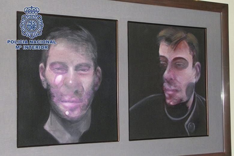 The Spanish National Police last Saturday released a photo of one of five artworks by Francis Bacon stolen last year.