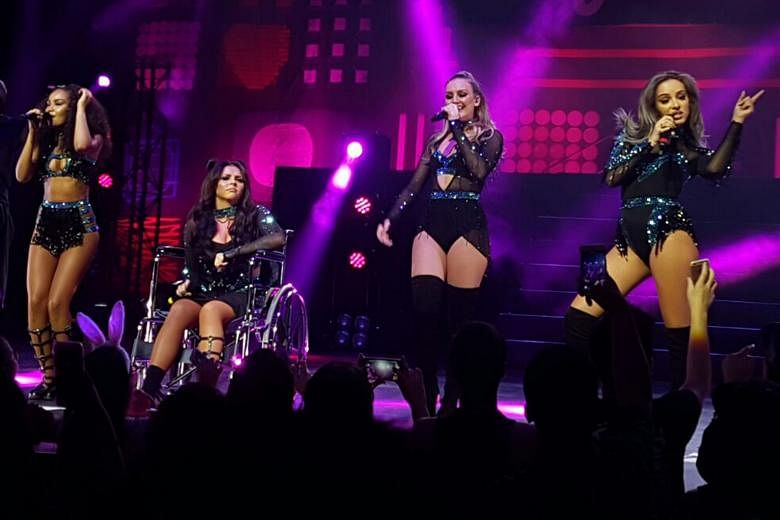 Little Mix, comprising (above from left) Leigh-Anne Pinnock, Jesy Nelson, Perrie Edwards and Jade Thirlwall, at the Star Theatre.