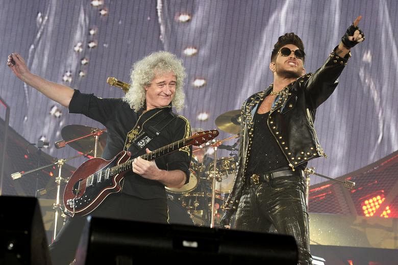 US singer Adam Lambert (right) of the band Queen + Adam Lambert with British guitarist Brian May (left) performing at a concert in Zurich last year.