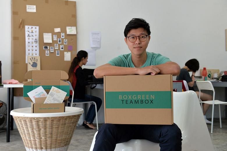 Mr Walter Oh, co-founder of social enterprise Boxgreen, which sells healthy snacks and donates a meal equivalent to soup kitchen Willing Hearts for every box of snack packs delivered.