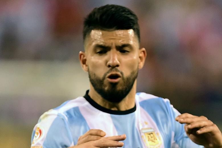 Argentina's strikers Sergio Aguero (top) and Gonzalo Higuain may follow Lionel Messi in ceasing to play for their country.