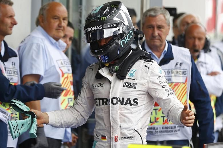 Mercedes' Nico Rosberg reacting after the Austrian GP, where he collided with team-mate and eventual winner Lewis Hamilton in the last lap.