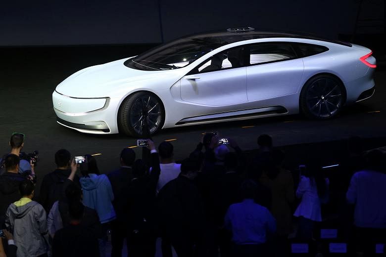The Internet electric battery driverless concept car "LeSEE" was launched at an event in Beijing in April.