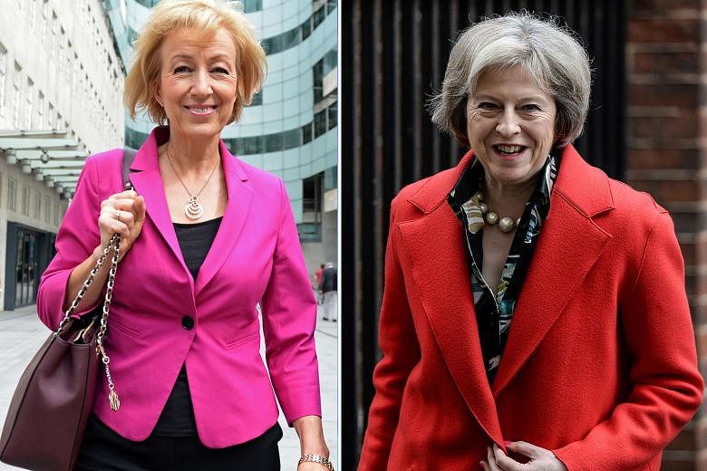 Mrs Leadsom (far left) and Mrs May are battling it out to replace Mr Cameron as Britain's PM.