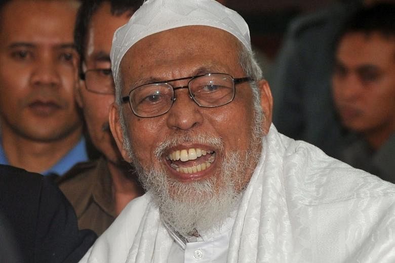 Bashir in court in 2011. The cleric's legal team had argued that funds he collected were intended to help people in the Palestinian territories, but ended up being sent to an Aceh group instead.
