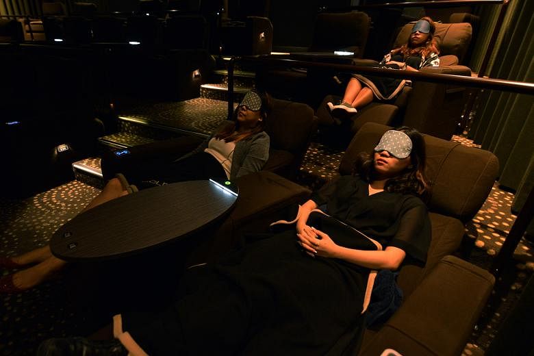 Two-thirds of Golden Village Suntec City's 32 seats are usually booked for its lunchtime service, which allows patrons to buy a $12 ticket for a 90-minute nap in its Gold Class theatre.