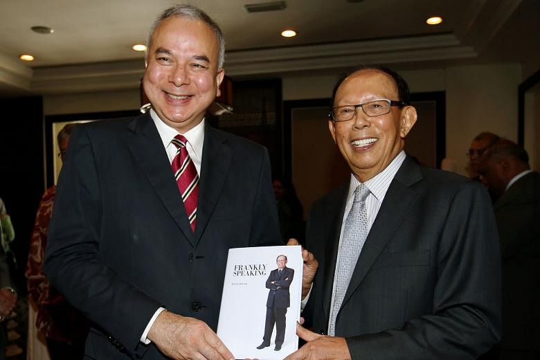 Mr Musa (right) with the Sultan of Perak Raja Nazrin Shah at the launch of his book yesterday. Mr Musa said he felt the next elections would be held "very soon" and the opposition needs to come together quickly.